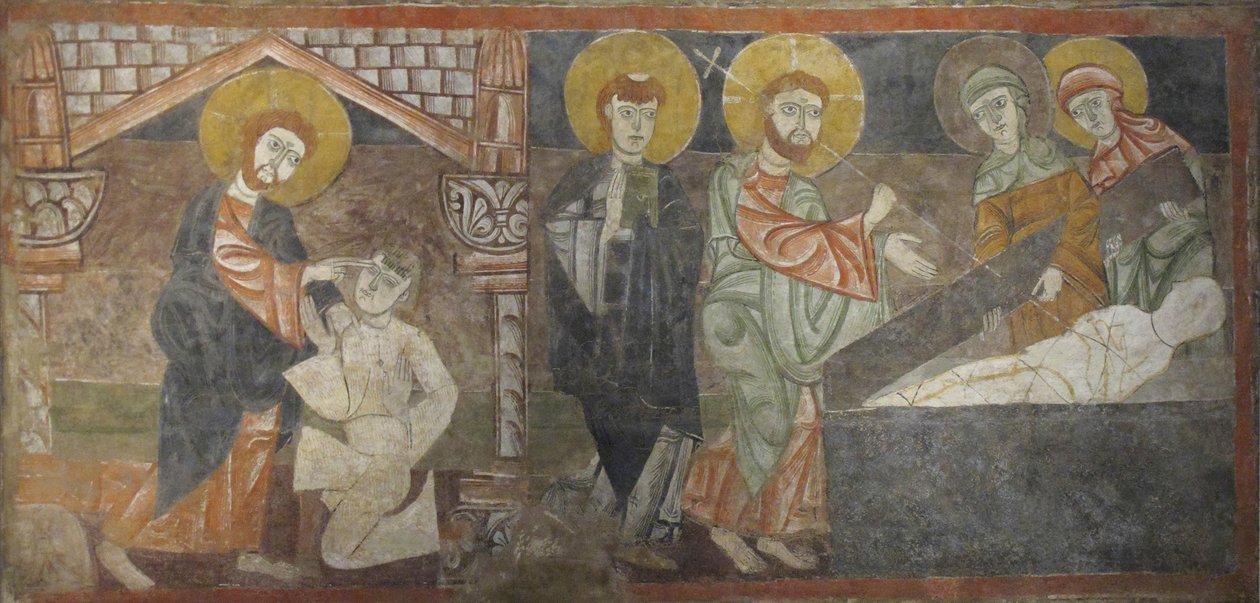 The Healing of the Blind Man and the Raising of Lazarus, første halvdel af 1100-tallet muligvis 1129-34. af Unbekannt