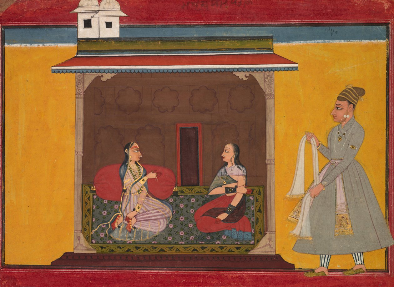 Heltinden der er trofast elsket: Blad fra en Rasamanjari, ca. 1710. af Unbekannt