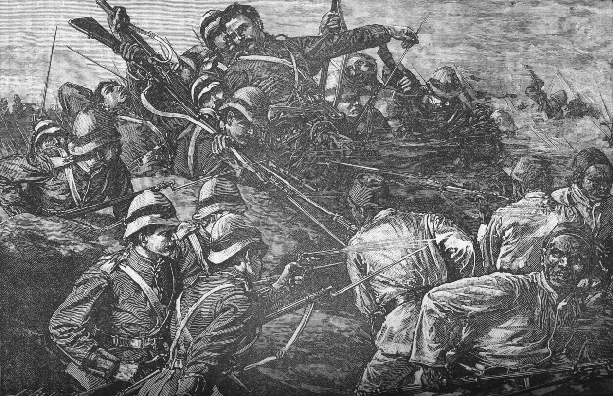Highland Brigade stormer skyttegravene ved Tel-El-Kebir, c1882 af Unbekannt