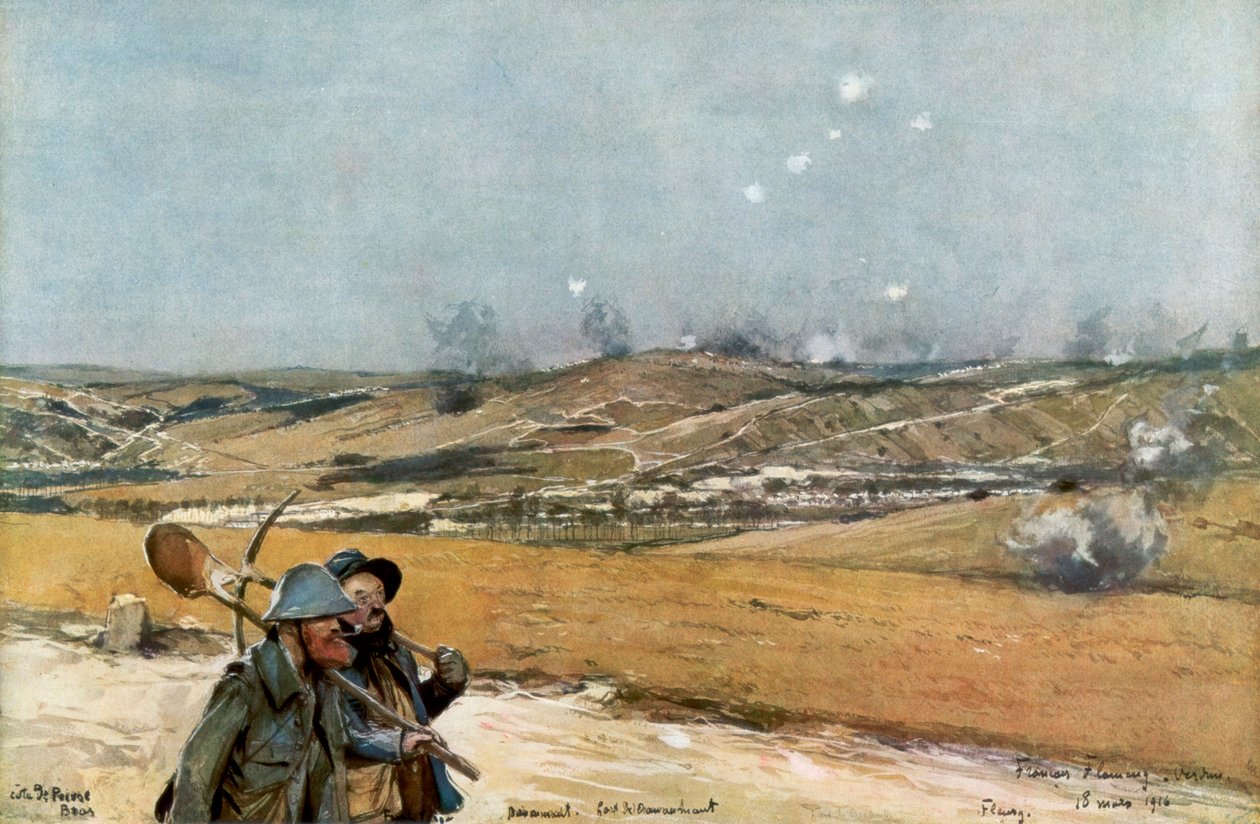 Bakkerne og fortet i Douaumont, Verdun, Frankrig, 18. marts 1916, 1926 af Unbekannt