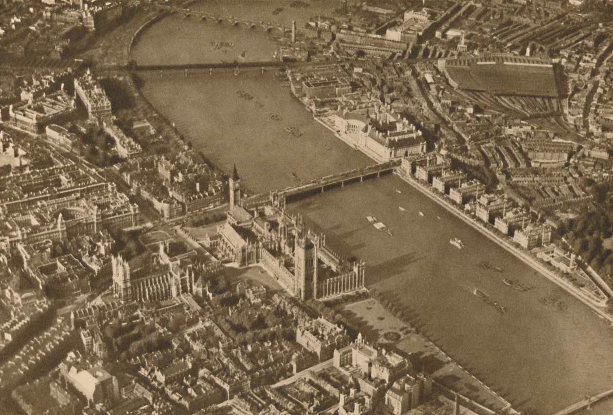 Den hellige ø Thorney med sit gamle kloster, som det ser ud i dag, c1935. af Unbekannt