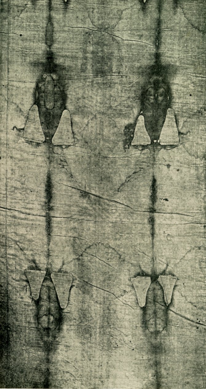 The Holy Shroud - Imprint of the Body: Front View, 1902. af Unbekannt