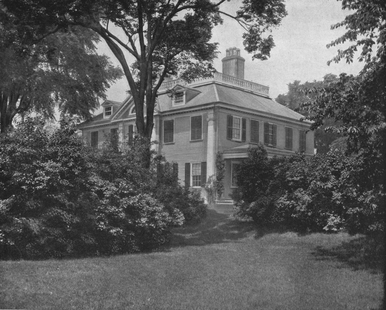 Poeten Longfellows hjem, Cambridge, Massachusetts, USA, ca. 1900. af Unbekannt
