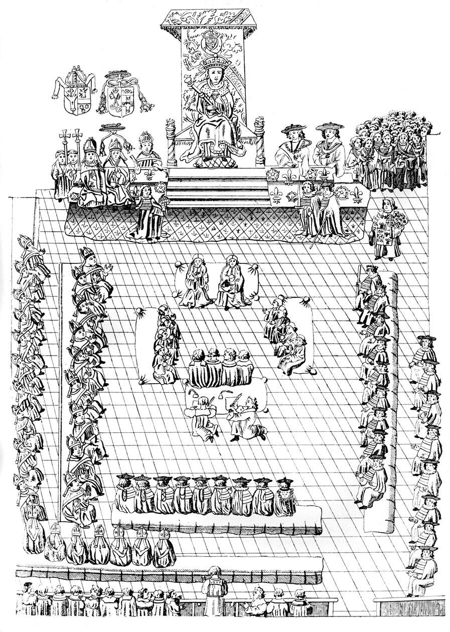 The House of Peers, med Henrik VIII på tronen, 1500-tallet c1905 af Unbekannt