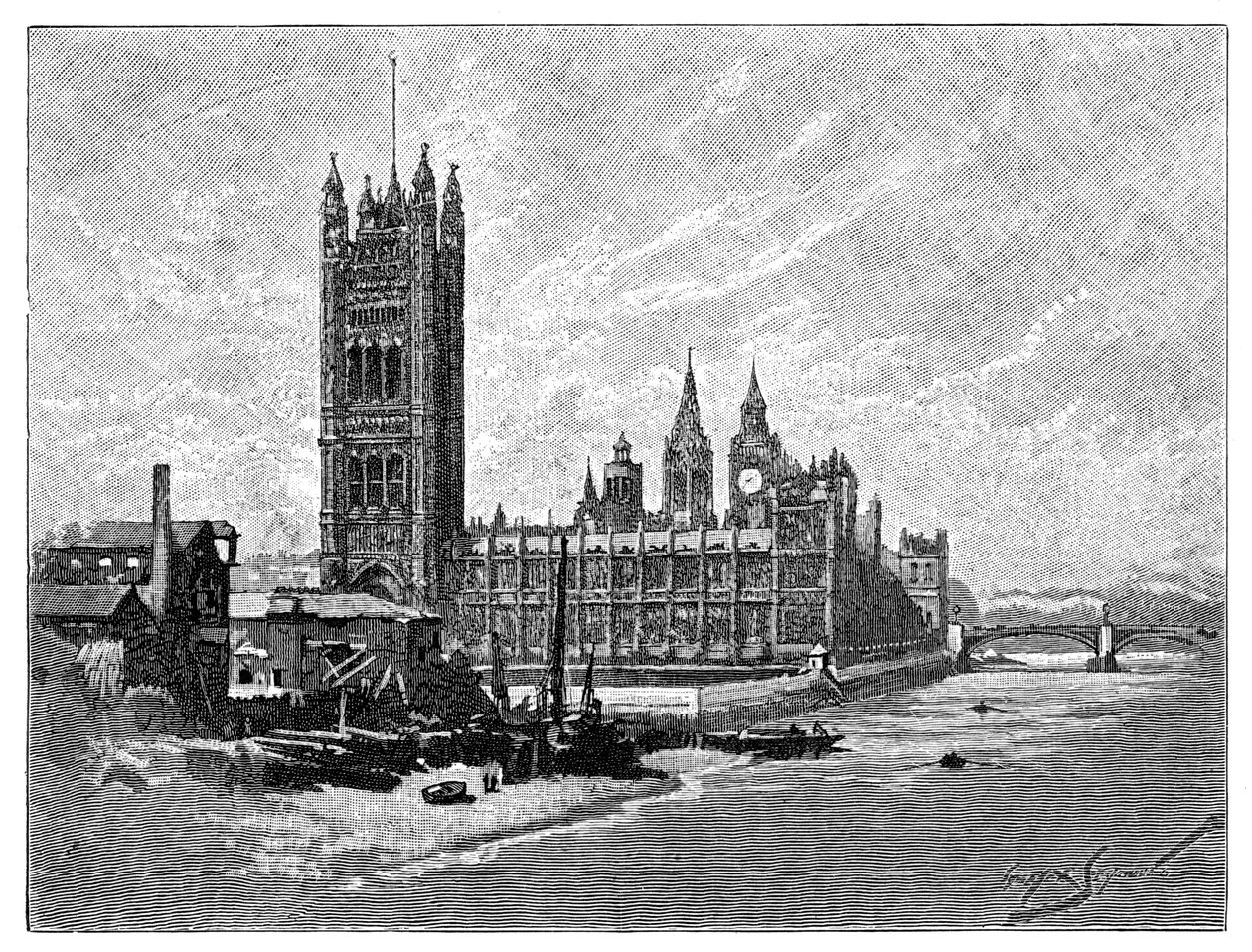 The Houses of Parliament, London, 1900 af Unbekannt