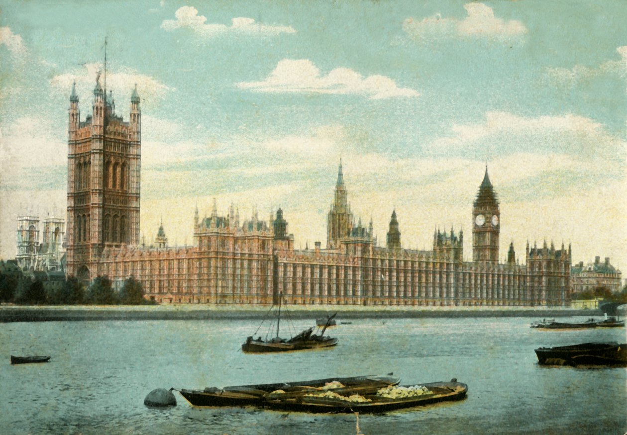 The Houses of Parliament, London, 1906. af Unbekannt