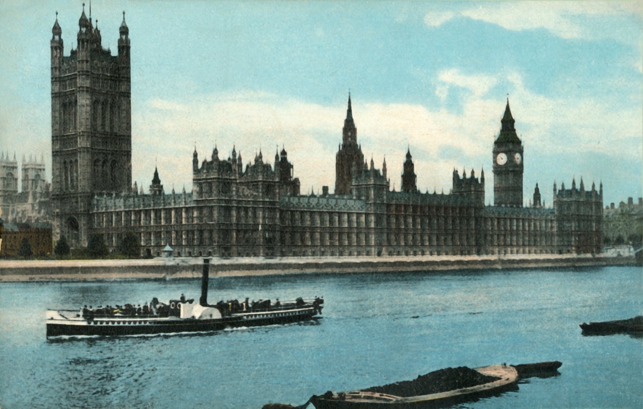 The Houses of Parliament, Westminster, London, c1907. af Unbekannt