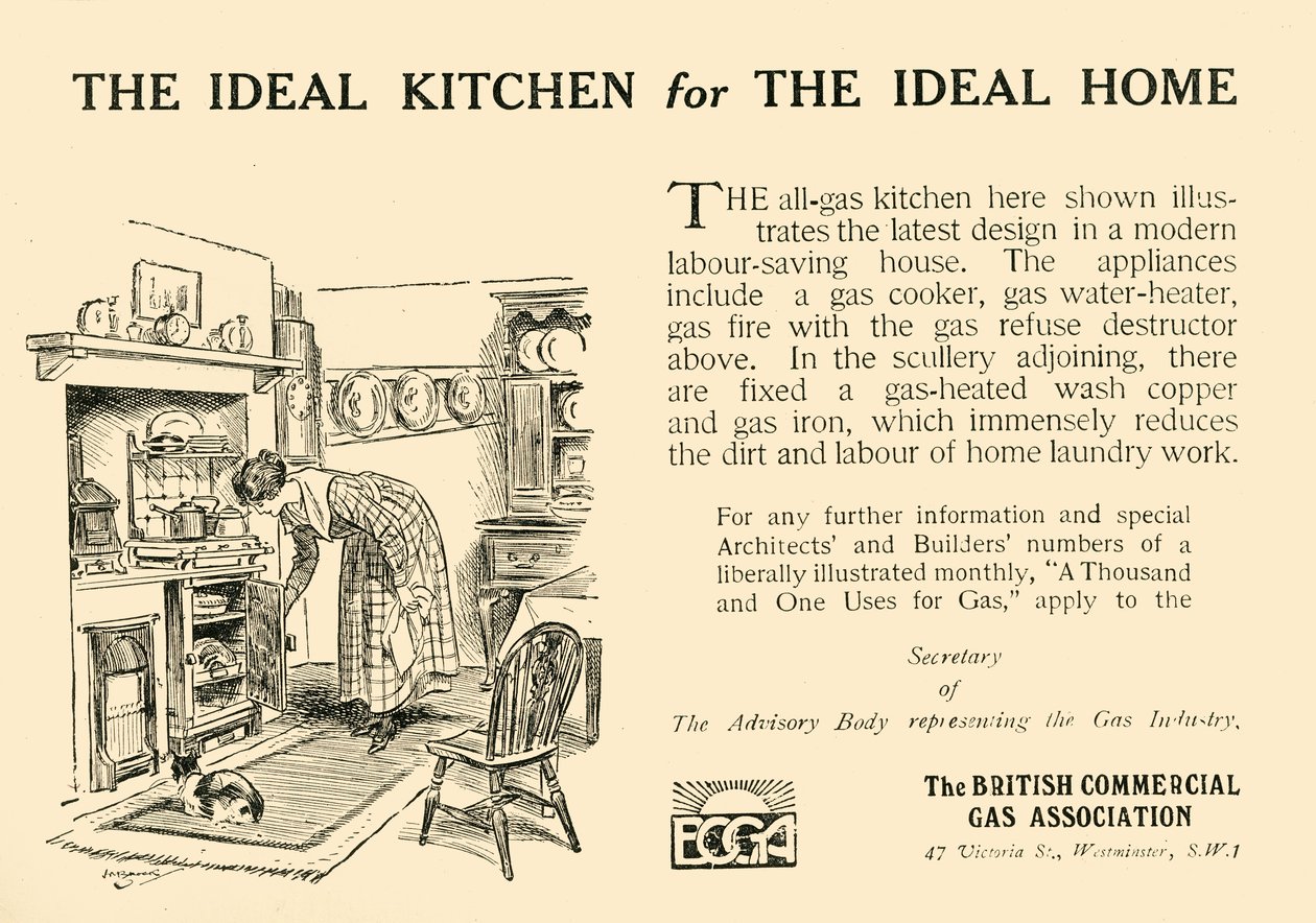 Det ideelle køkken til det ideelle hjem - The British Commercial Gas Association, 1920. af Unbekannt