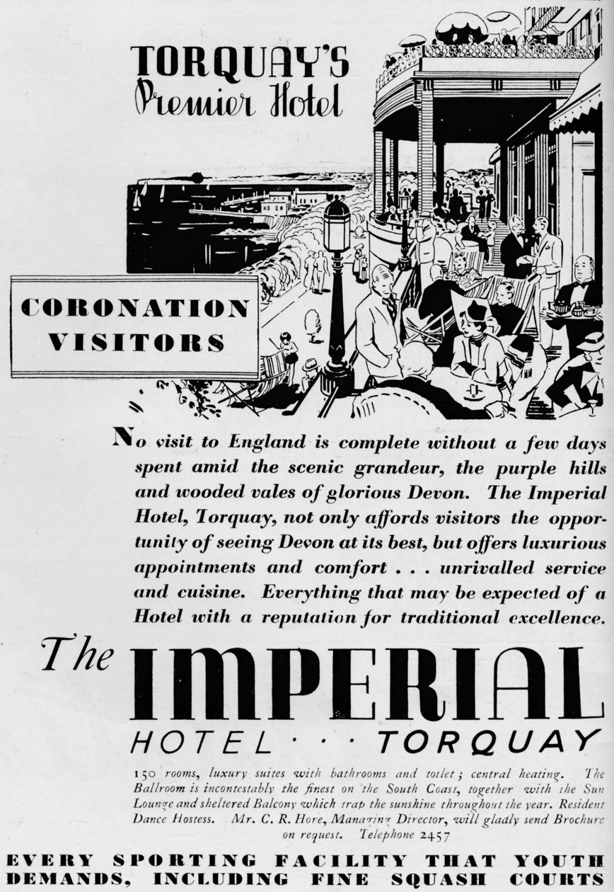 The Imperial Hotel, Torquay, 1937 af Unbekannt