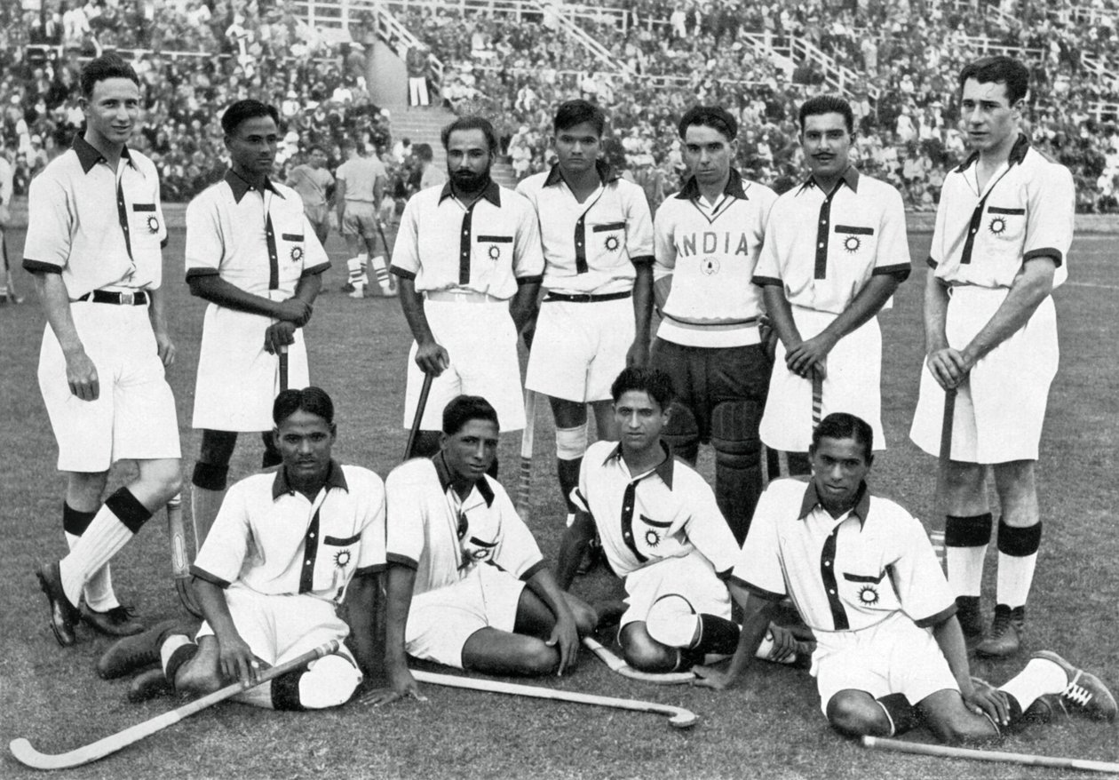 Det indiske hockeyhold, vindere af guldmedaljer, OL i Berlin, 1936 af Unbekannt