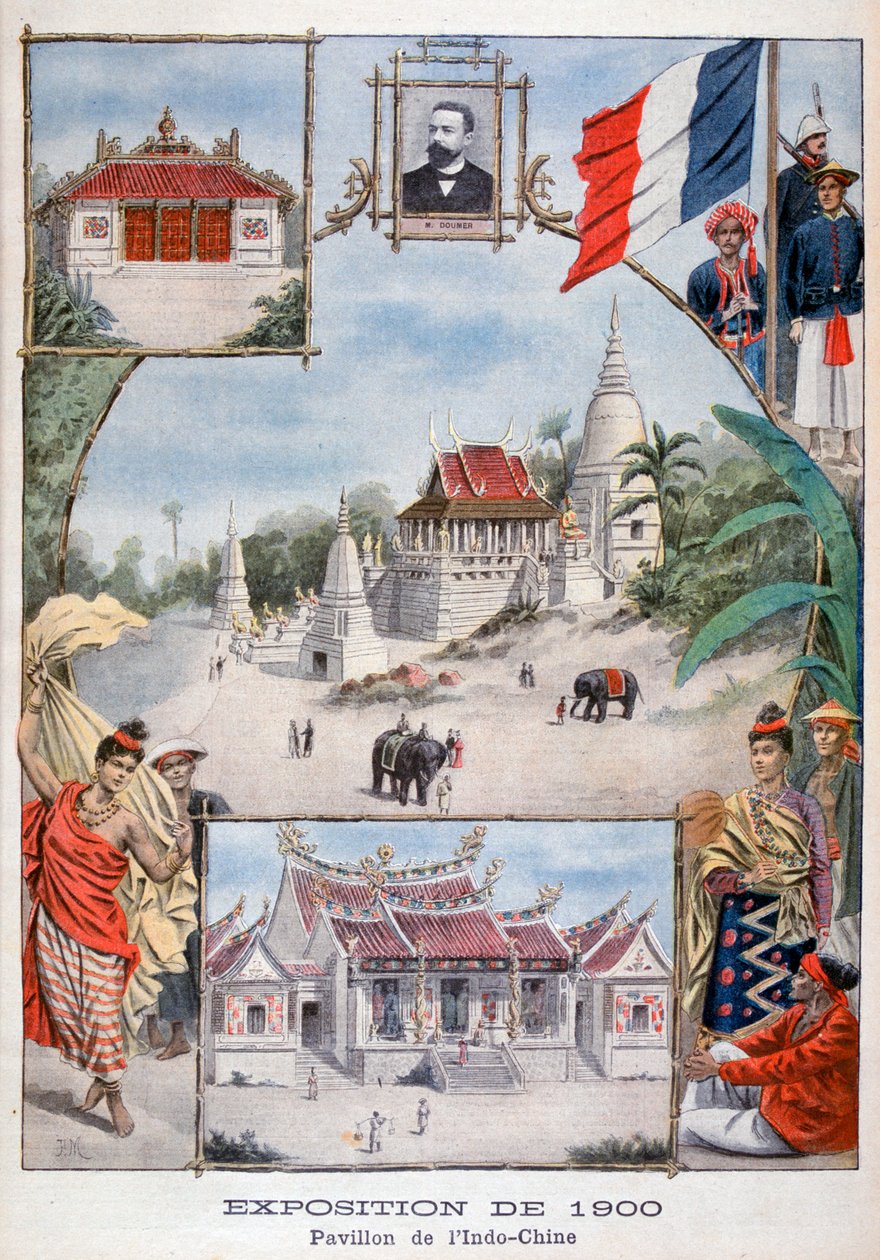 Indokina-pavillonen på verdensudstillingen i 1900, Paris, 1900 af Unbekannt