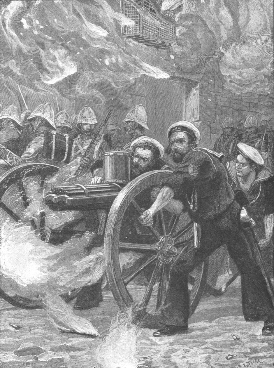 The Insurrection under Arabi Pasha, 1882: The Bluejackets rydder gaderne..., 1901. af Unbekannt
