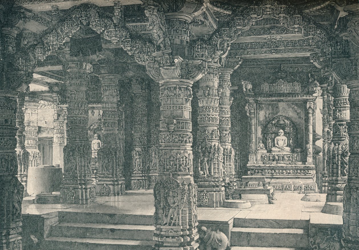 Det indre af et Jain-tempel ved Abu-bjerget i Rajputana, c1903, 1904 af Unbekannt