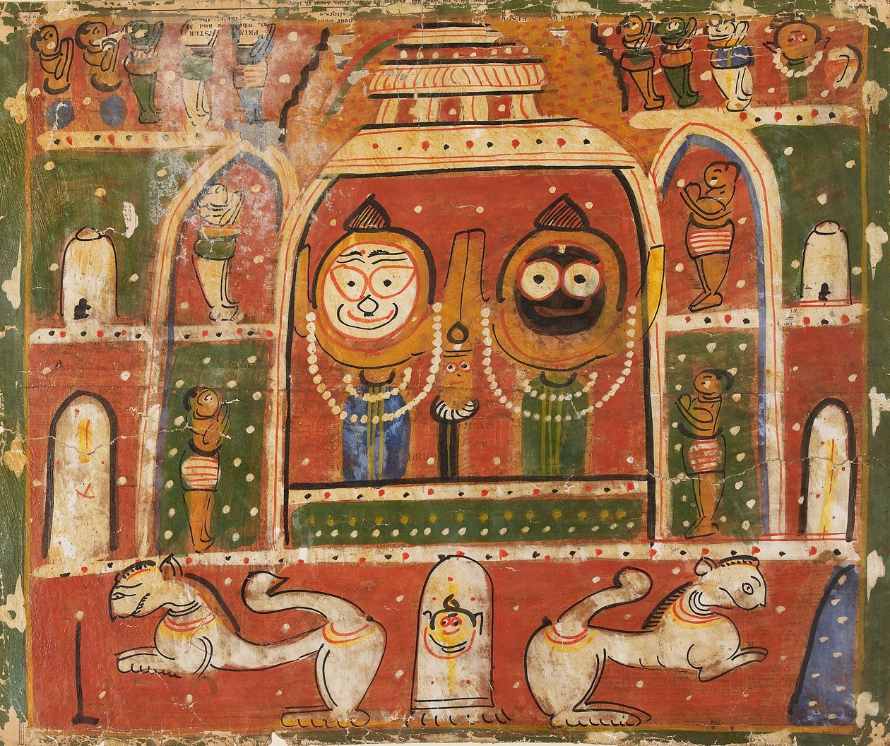 Jagannatha Trio i helligdommen i Puri, 1931 eller 1932 af Unbekannt