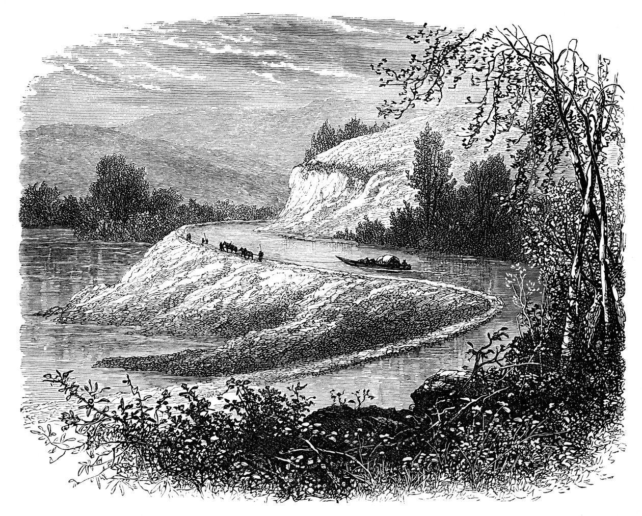 James River og landskabet nær Richmond, Virginia, USA, 1800-tallet af Unbekannt