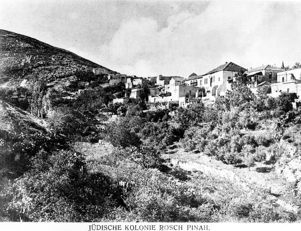 Den jødiske koloni Rosch Pinah, ca. 1900 (photolitho) af Unbekannt