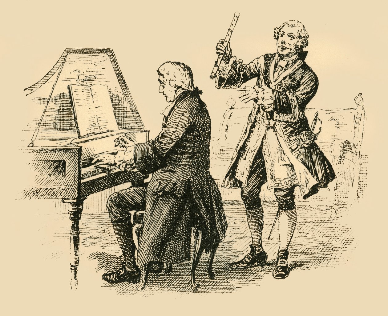 Kongen udbrød gentagne gange: Kun én Bach! Kun én Bach! , 1907. af Unbekannt