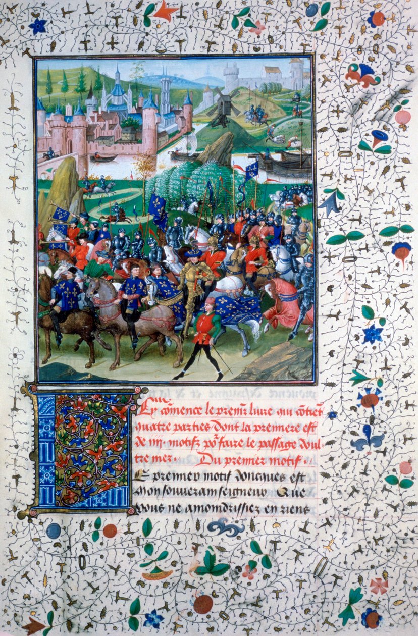 Kongen af Frankrig rejser til korstogene, c1336, 1455 af Unbekannt