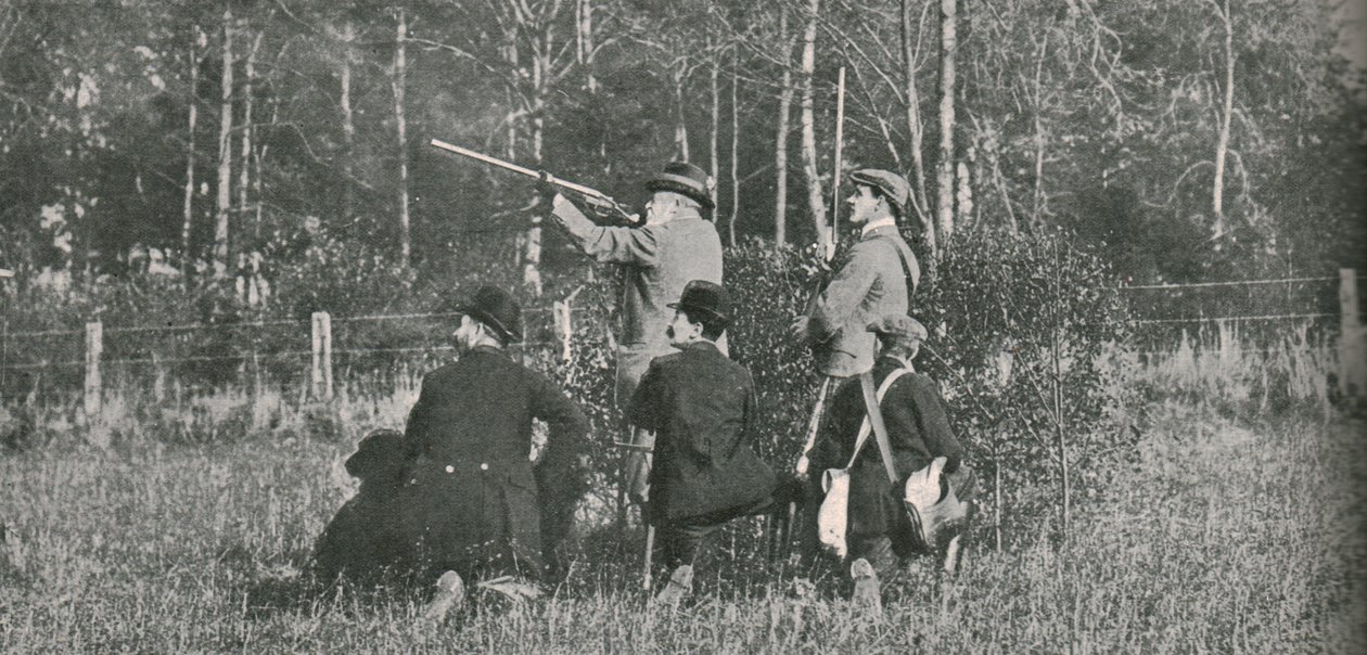Kongen skyder over Sandringham-reservatet, 1900-tallet, 1910. af Unbekannt