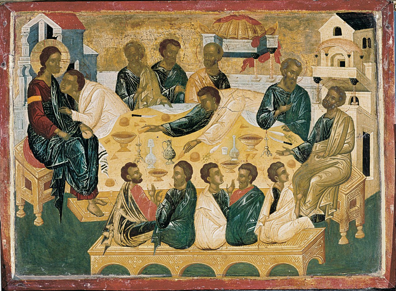 Den sidste nadver, byzantinsk ikon. af Unbekannt