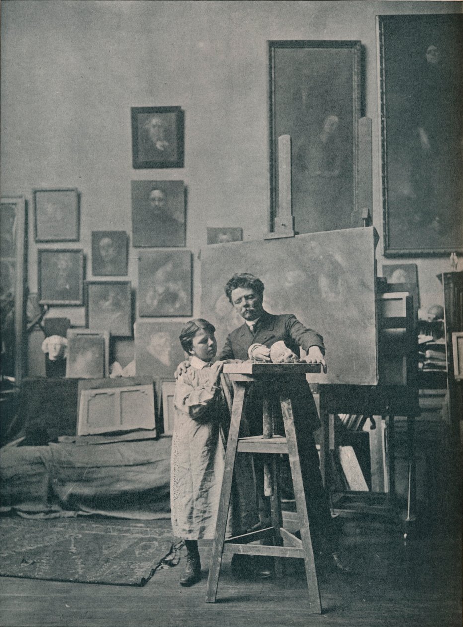 The Late Eugene Carriere i hans atelier, c1870-1890, 1906 af Unbekannt