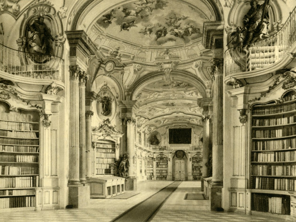 Biblioteket, Admont Abbey, Østrig, c1935. af Unbekannt