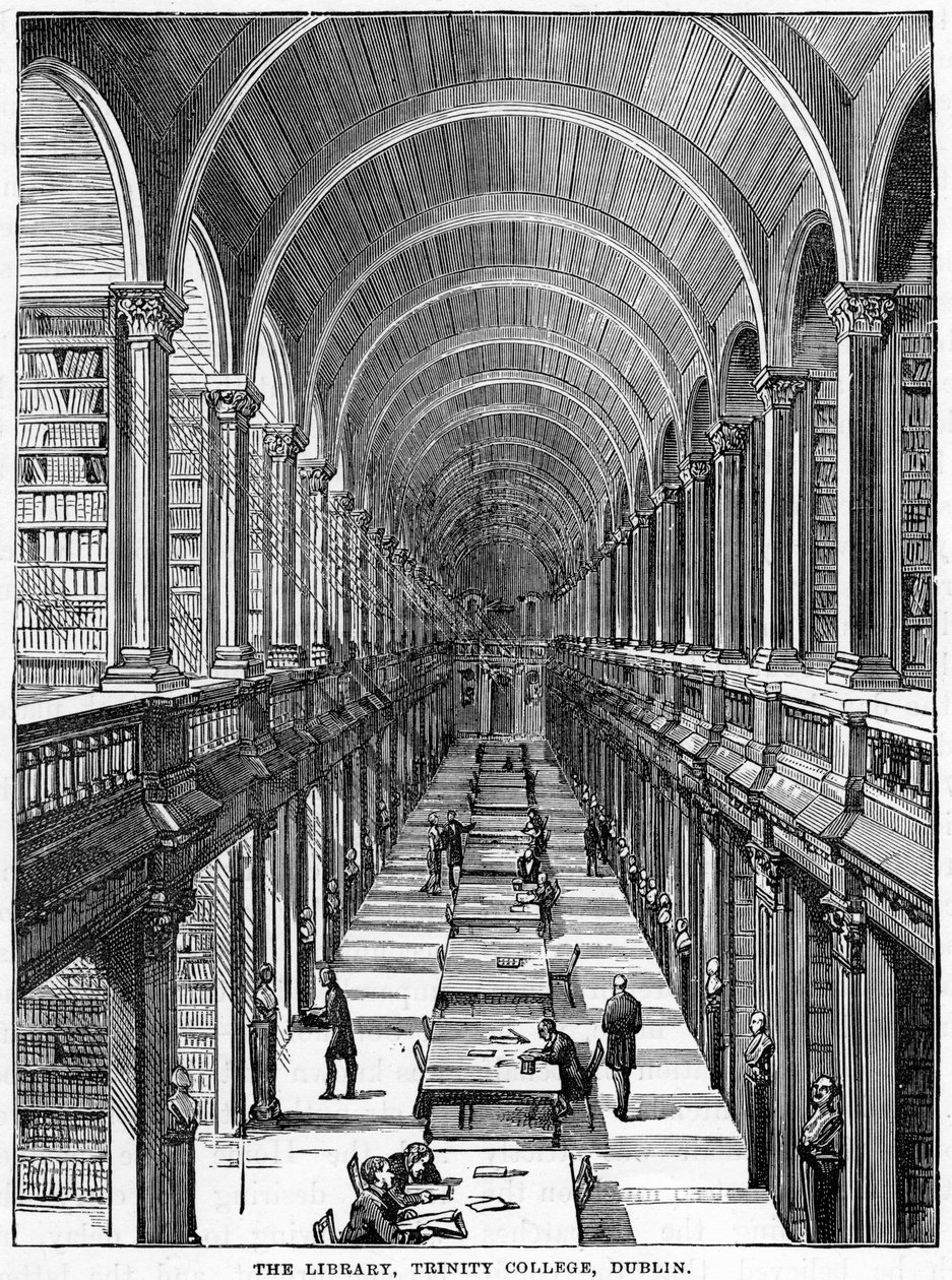The Library, Trinity College, Dublin, 1800-tallet af Unbekannt