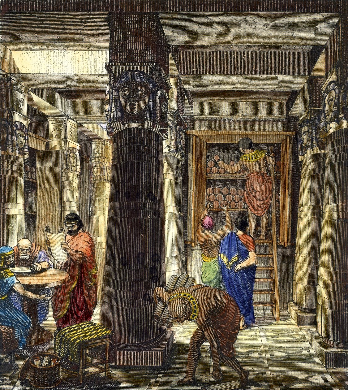 Biblioteket i Alexandria, 1876 af Unbekannt