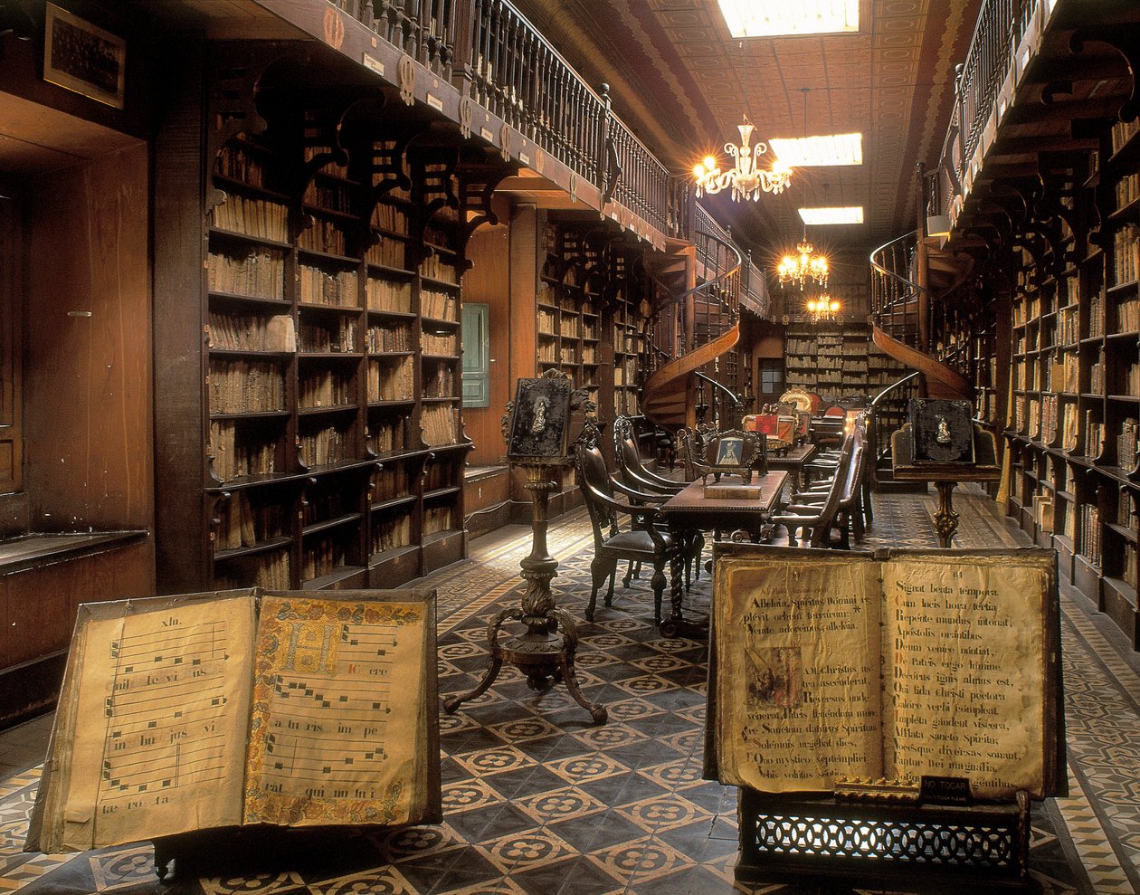 Biblioteket i Saint Francis-klostret, Lima, Peru, 20. århundrede (foto) af Unbekannt