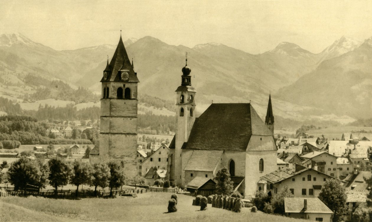 Liebfrauenkirche og kirken St. Andreas, Kitzbühel, Tyrol, Østrig, c1935. af Unbekannt