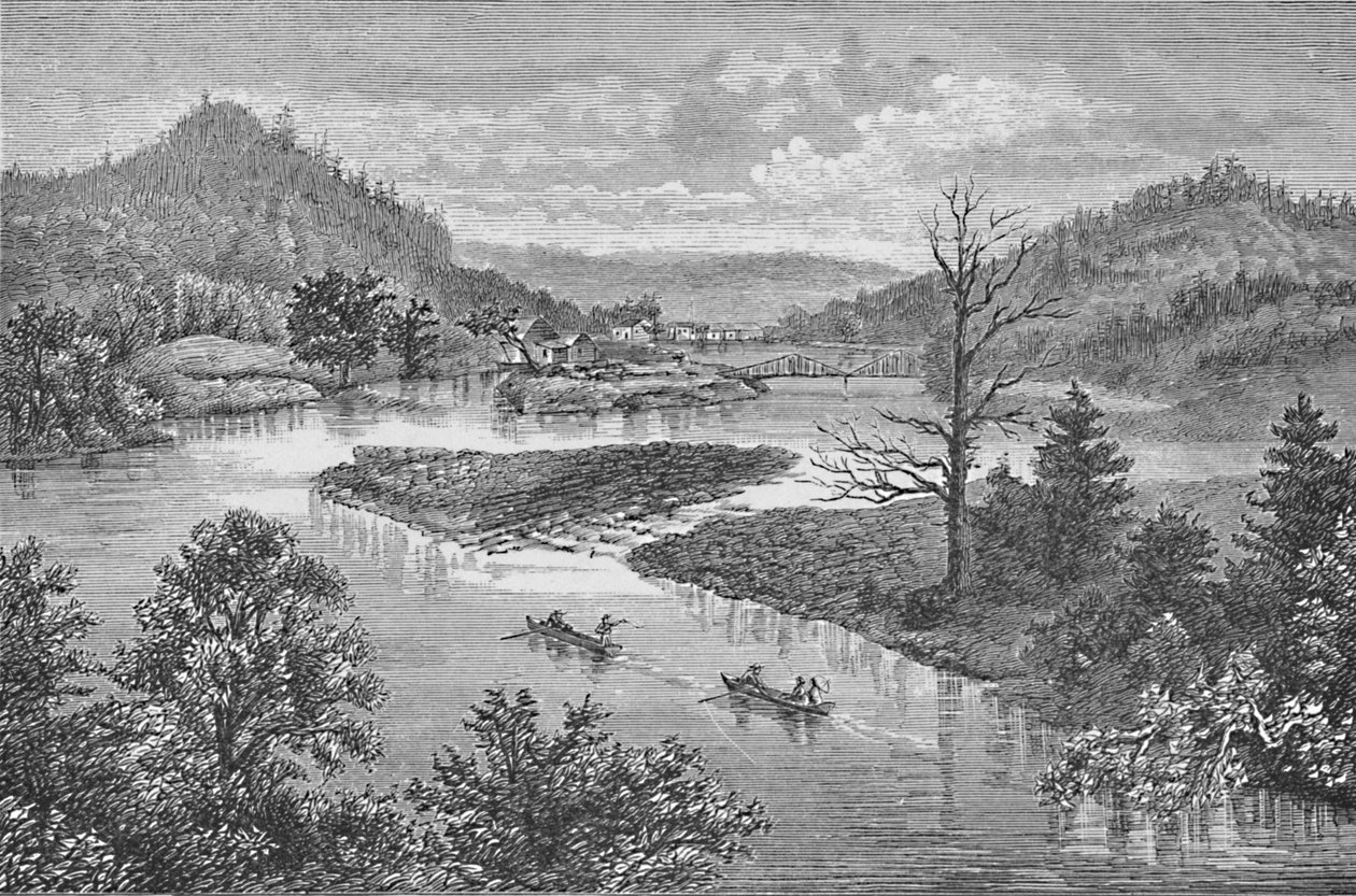 Den lille Juniata - Tyrone i det fjerne, 1883 af Unbekannt