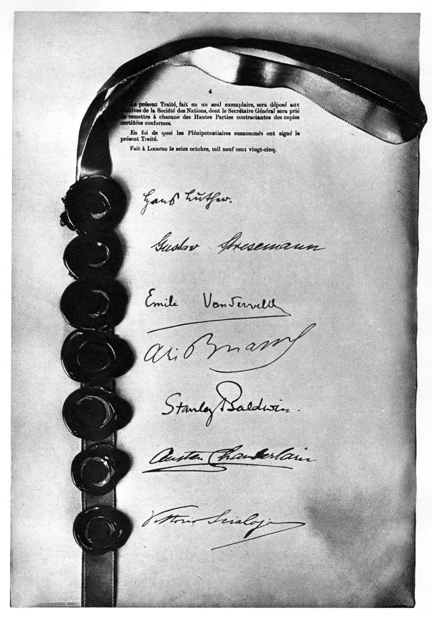 Locarno-traktaten forseglet og underskrevet i London, 1. december 1925, 1935 af Unbekannt