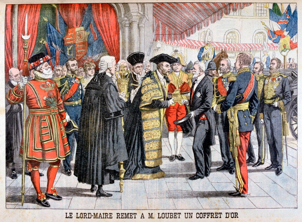 Londons overborgmester giver hr. Loubet en guldæske, 1903 af Unbekannt
