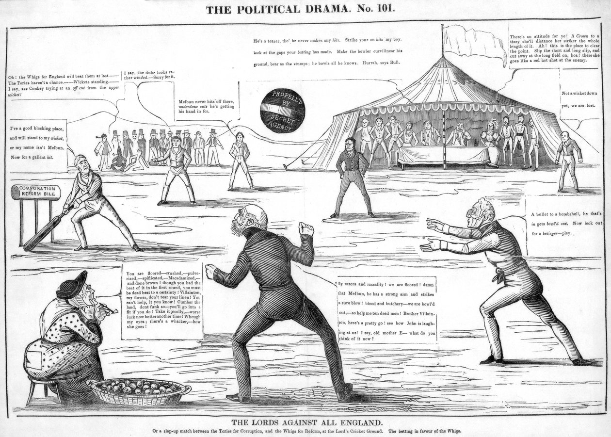 Lords against all England, Det politiske drama, 1800-tallet af Unbekannt