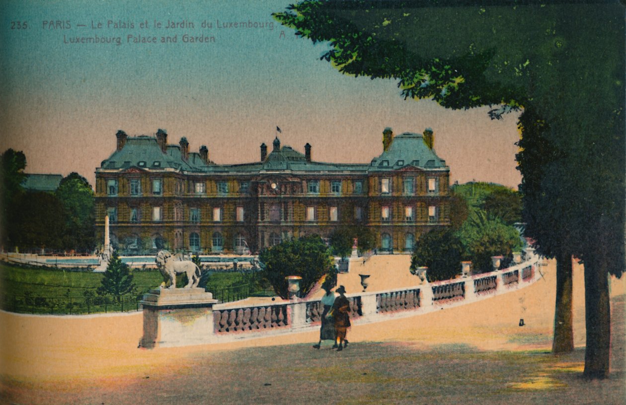 Luxembourg Palace og Jardin du Luxembourg, Paris, c1920 af Unbekannt