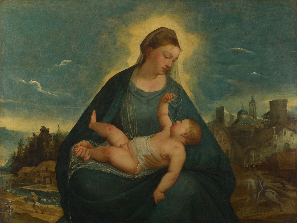 Madonnaen og barnet af Unbekannt