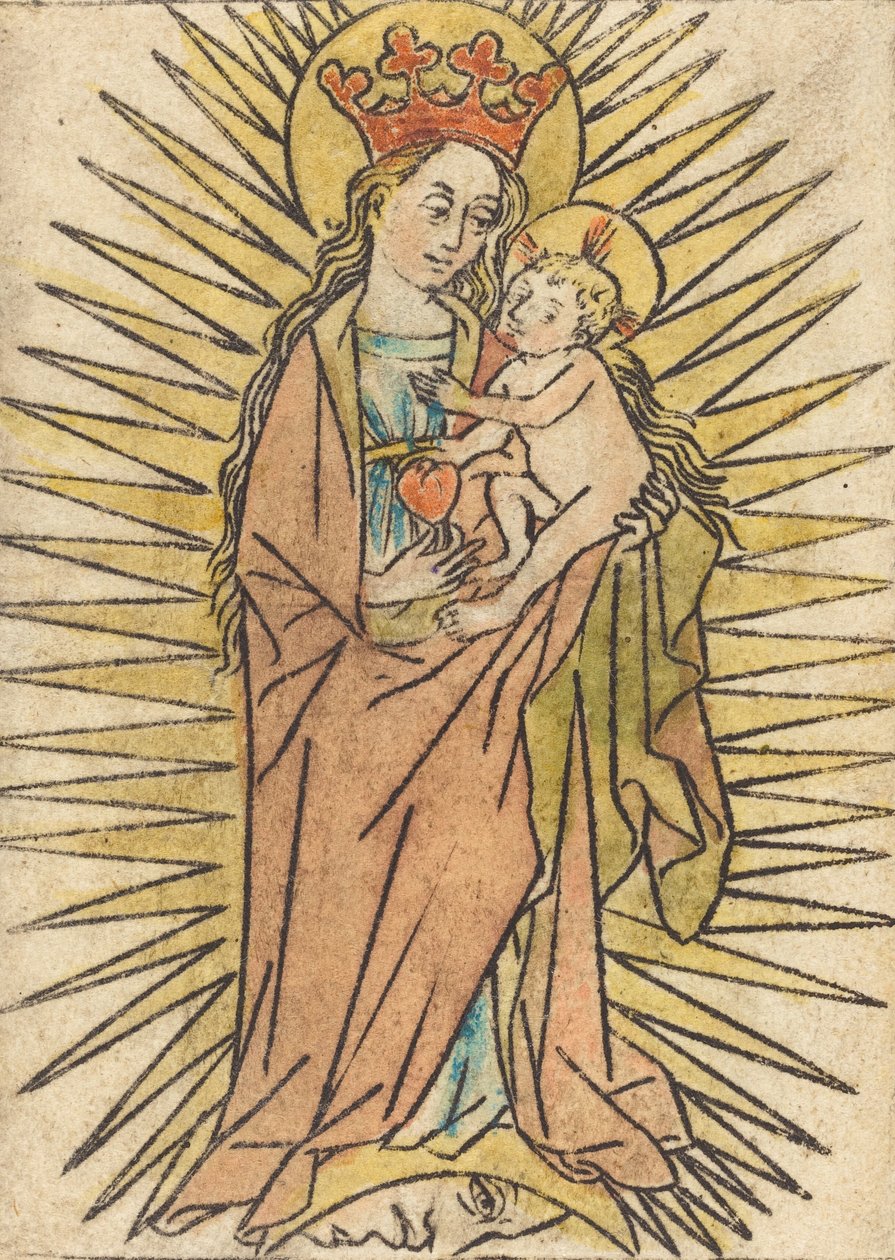 Madonnaen og barnet med en pære, ca. 14401460. af Unbekannt