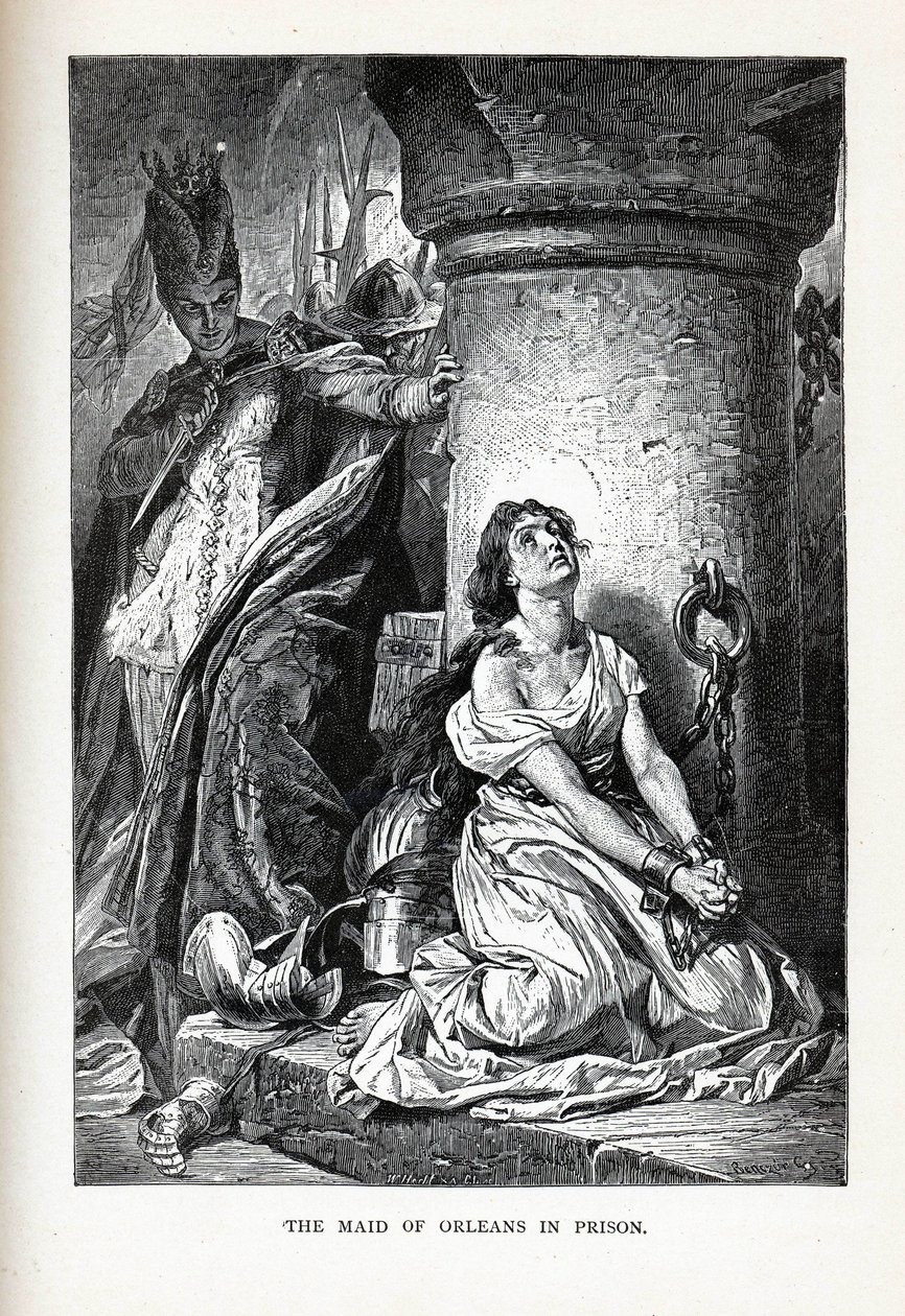 Jomfruen af Orleans i fængslet, 1882 af Unbekannt