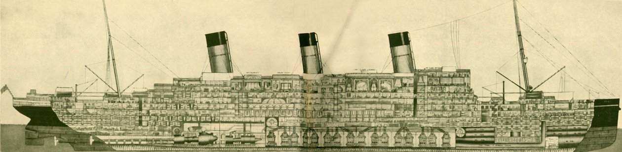 De majestætiske 56.551 tons vist i sektion, c1930. af Unbekannt