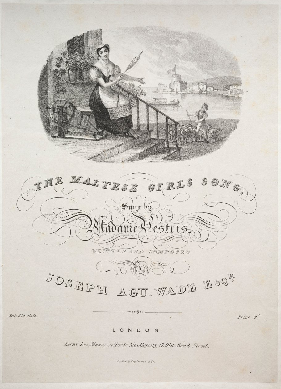 Den maltesiske pigesang, 1800-tallet. af Unbekannt
