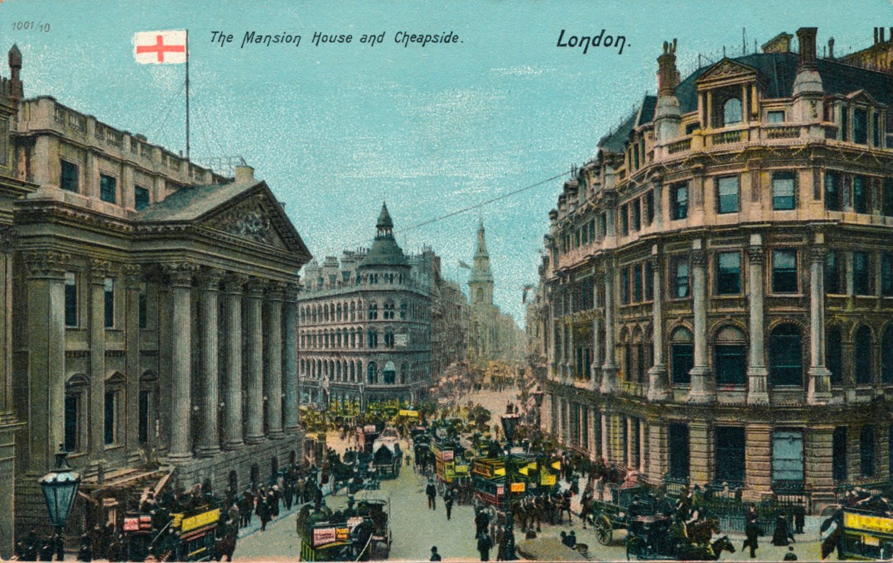 The Mansion House og Cheapside, London, c1910 af Unbekannt