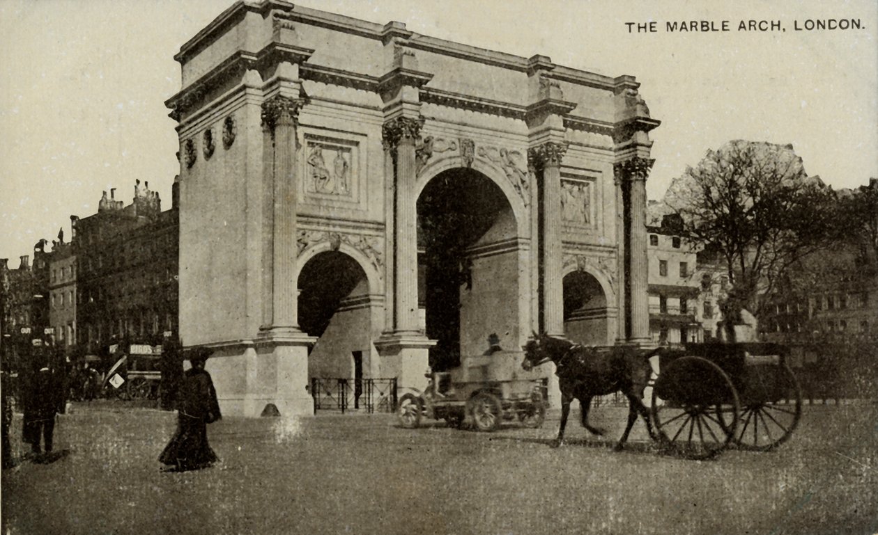 The Marble Arch, London, slutningen af det 19.-begyndelsen af det 20. århundrede. af Unbekannt