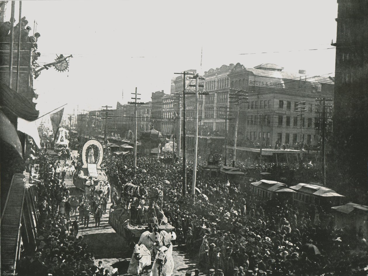 Mardi Gras-paraden i Canal Street, New Orleans, USA, 1895. af Unbekannt