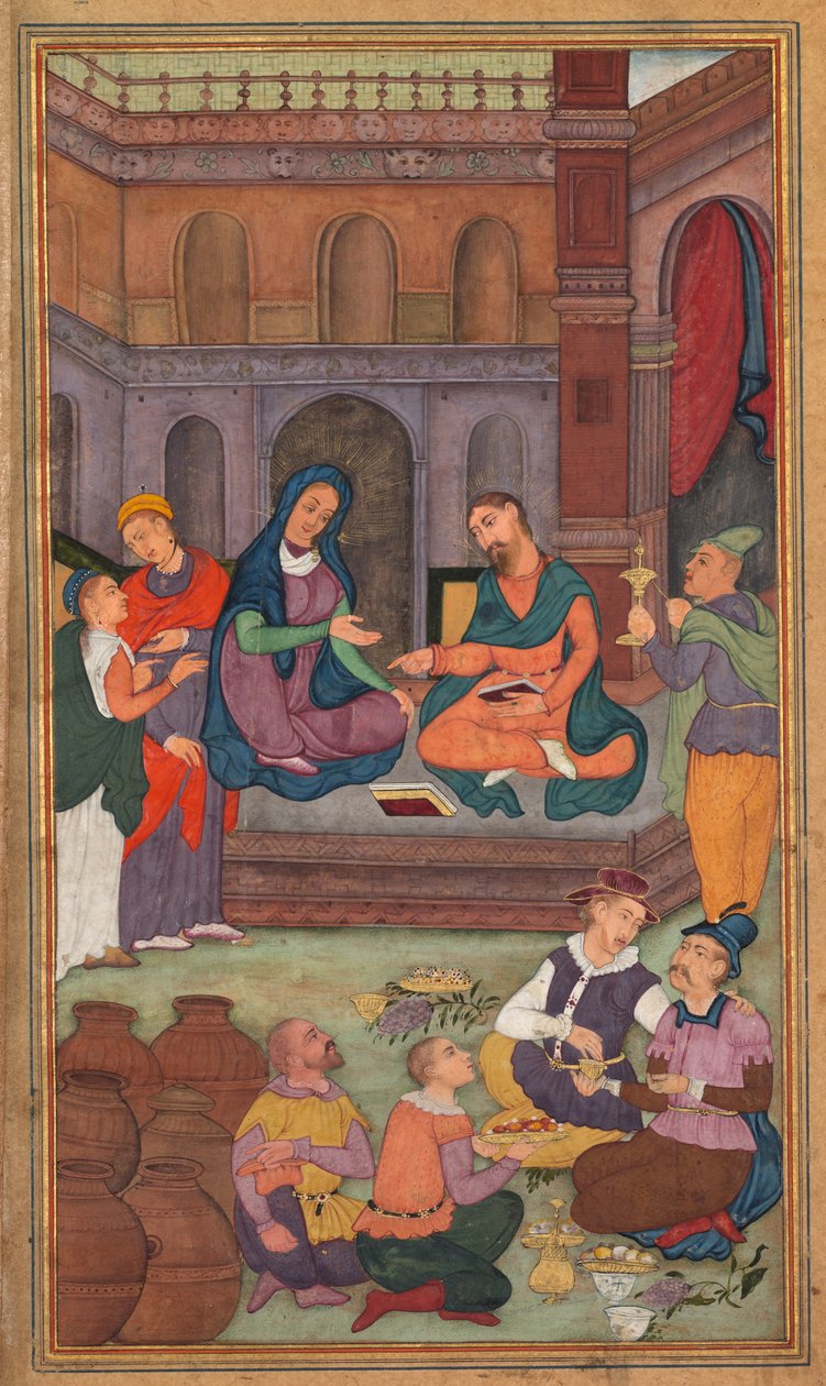 Ægteskabet i Cana, fra et spejl af hellighed Mirat al-quds af fader Jerome Xavier, 1602-1604. af Unbekannt