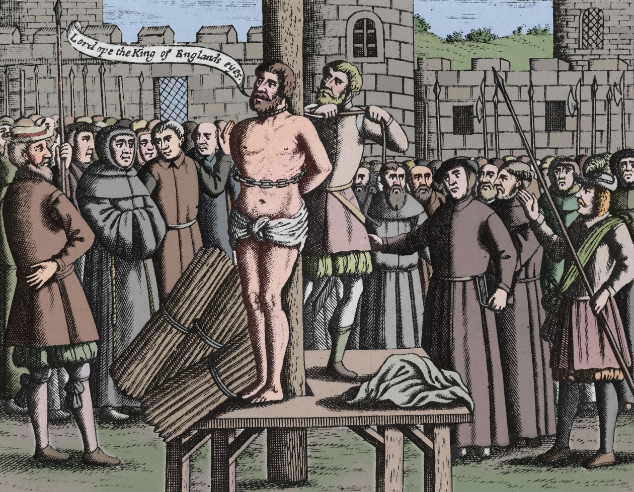 The Martyrium of Master William Tindall in Flanders by Vilvoorde Castle, 1563, 1947 af Unbekannt