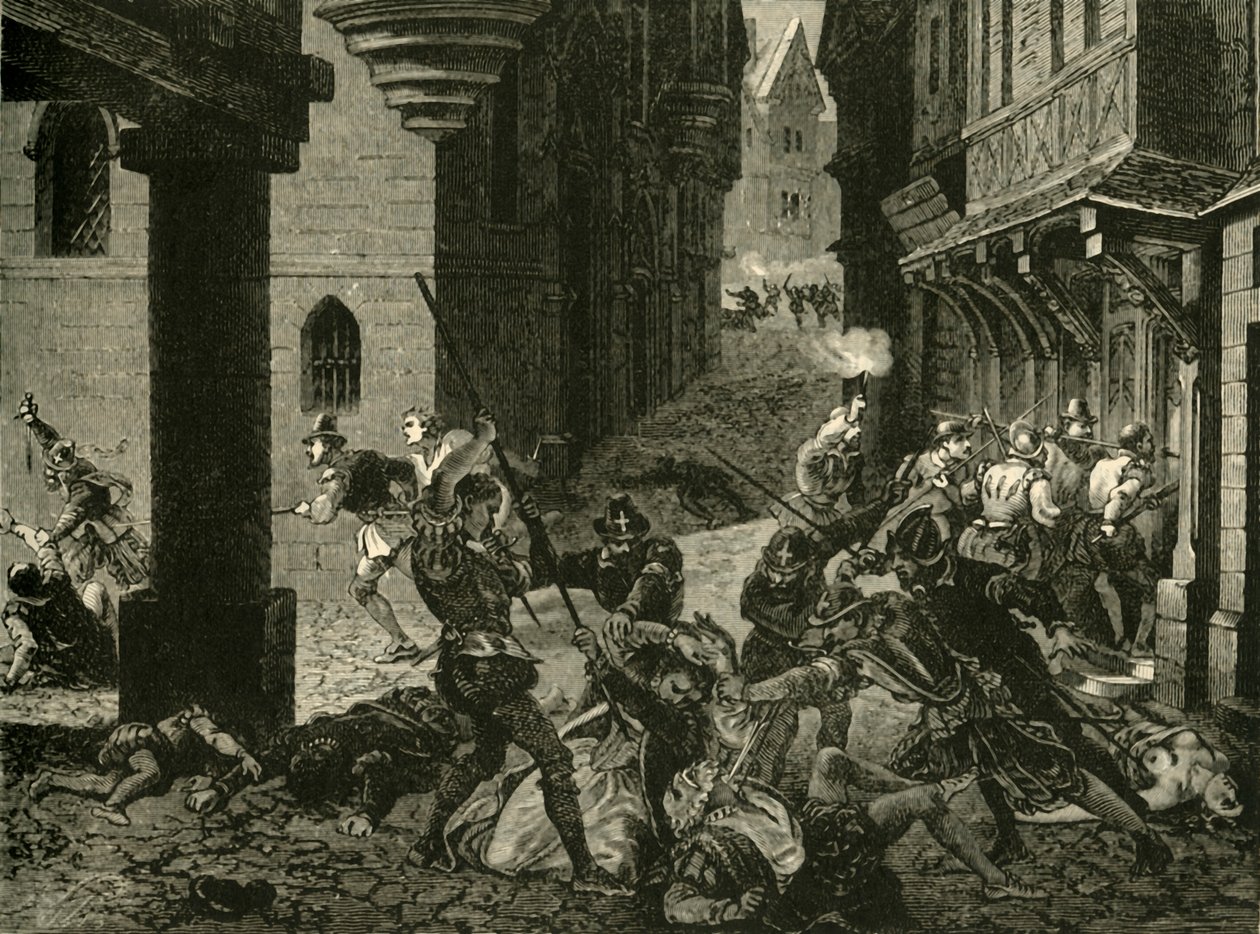 Massakren af St. Bartholomew, 1572, 1890. af Unbekannt