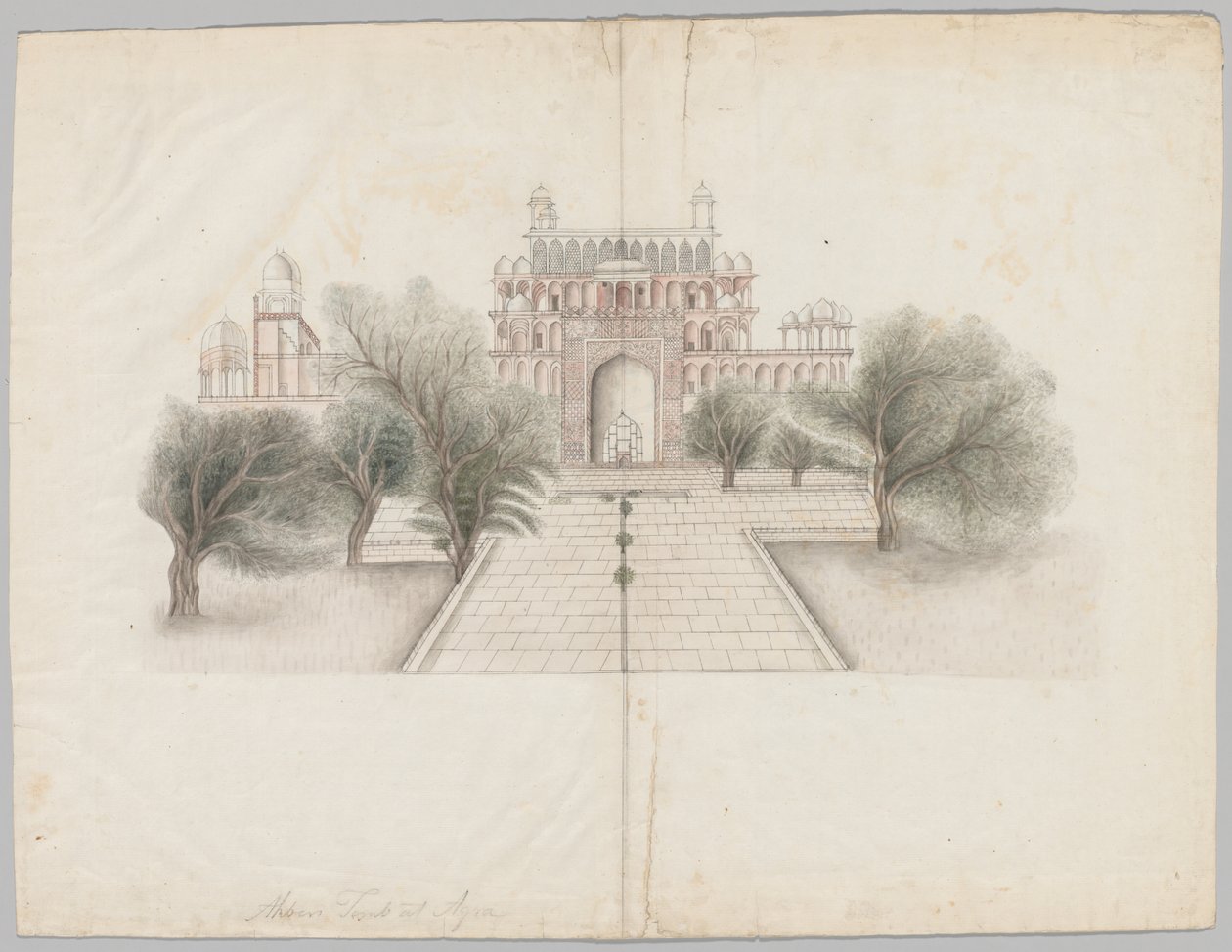 Akbars mausoleum i Secundrabad, begyndelsen af det 19. århundrede. af Unbekannt