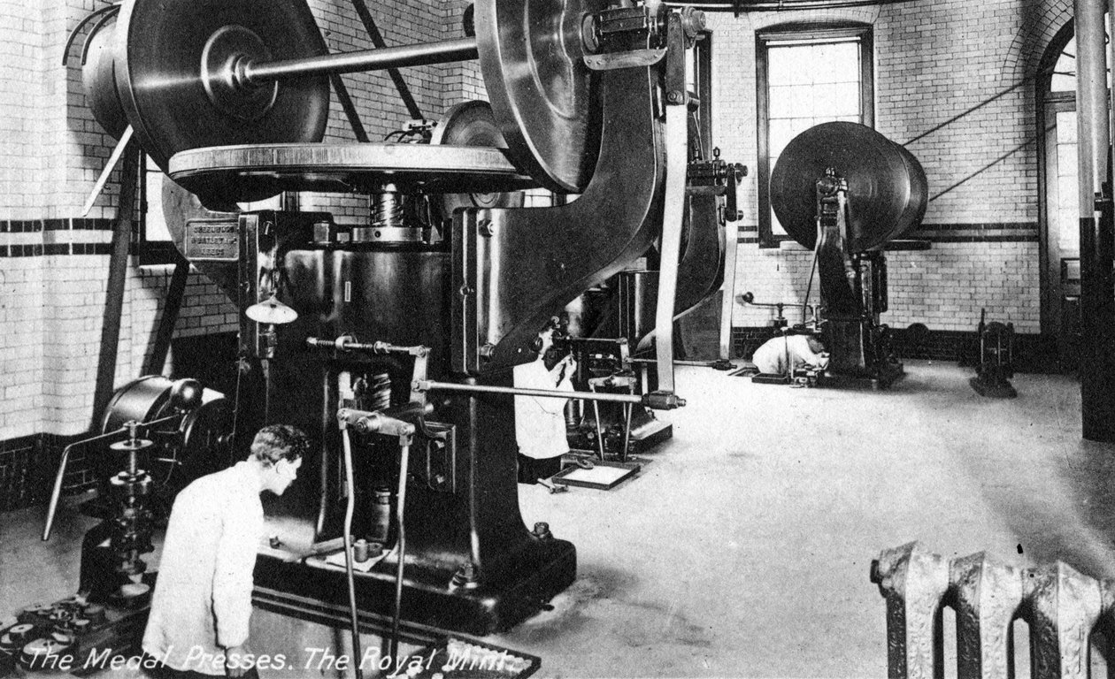 Medal Press, Royal Mint, Tower Hill, London, begyndelsen af det 20. århundrede af Unbekannt