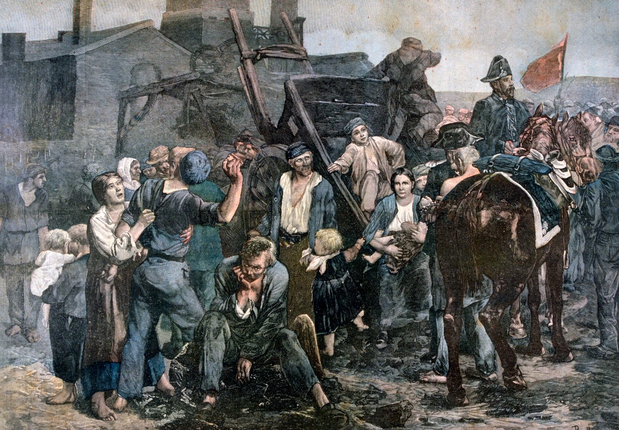 Minearbejderne strejke i Carmaux, 1892 af Unbekannt