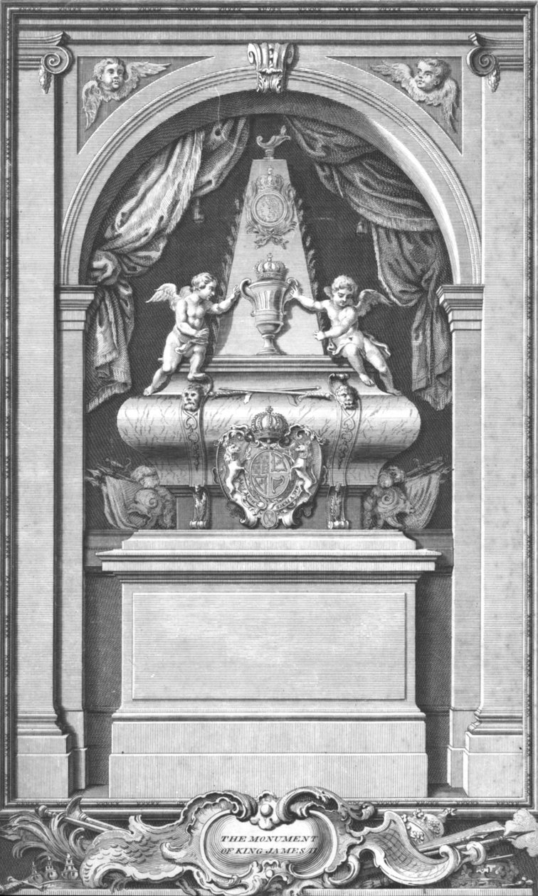 Monumentet af kong Jakob II. Opført i...Paris i år 1703., c1753 af Unbekannt